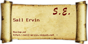 Sall Ervin névjegykártya