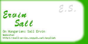 ervin sall business card